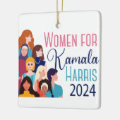 Kamala Harris 2024選挙クリスマスのための女性 セラミックオーナメント (左)