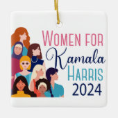 Kamala Harris 2024選挙クリスマスのための女性 セラミックオーナメント (正面)