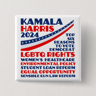 Kamala Harris 2024選挙民主党綱領 缶バッジ