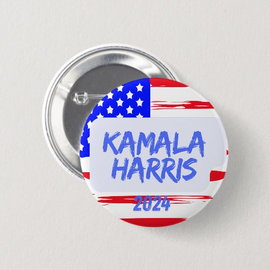 Kamala Harris 2024.ラウンドボタン、標準、2 1/4インチ 缶バッジ (正面&裏面)