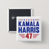 Kamala Harris 2024 大統領選挙 HARISS 47 缶バッジ (正面&裏面)