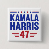 Kamala Harris 2024 大統領選挙 HARISS 47 缶バッジ (正面)