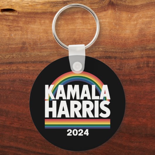 Kamala Harris 2024 虹 ゲイ プライド LGBT 選挙 キーホルダー (正面)