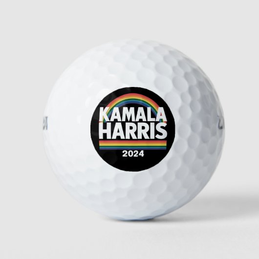 Kamala Harris 2024 虹 ゲイ プライド LGBT 選挙 ゴルフボール (正面)