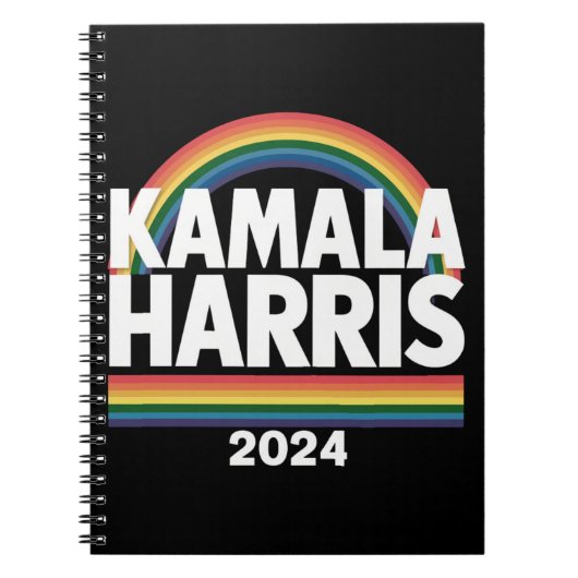 Kamala Harris 2024 虹 ゲイ プライド LGBT 選挙 ノートブック (正面)