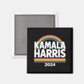 Kamala Harris 2024 虹 ゲイ プライド LGBT 選挙 マグネット (正面/裏面)