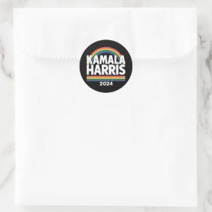 Kamala Harris 2024 虹 ゲイ プライド LGBT 選挙 ラウンドシール