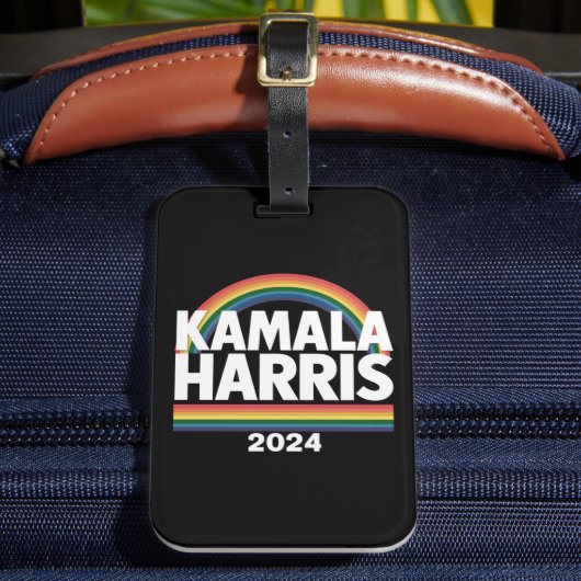 Kamala Harris 2024 虹 ゲイ プライド LGBT 選挙 ラゲッジタグ (正面インサイチュ2)