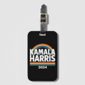 Kamala Harris 2024 虹 ゲイ プライド LGBT 選挙 ラゲッジタグ (正面縦)