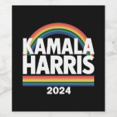 Kamala Harris 2024 虹 ゲイ プライド LGBT 選挙 ワインラベル (シングルラベル)