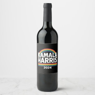 Kamala Harris 2024 虹 ゲイ プライド LGBT 選挙 ワインラベル