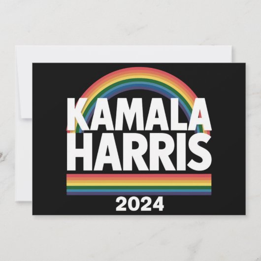 Kamala Harris 2024 虹 ゲイ プライド LGBT 選挙 招待状 (正面)