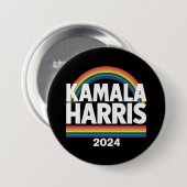 Kamala Harris 2024 虹 ゲイ プライド LGBT 選挙 缶バッジ (正面&裏面)