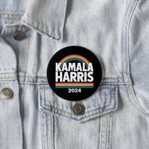 Kamala Harris 2024 虹 ゲイ プライド LGBT 選挙 缶バッジ