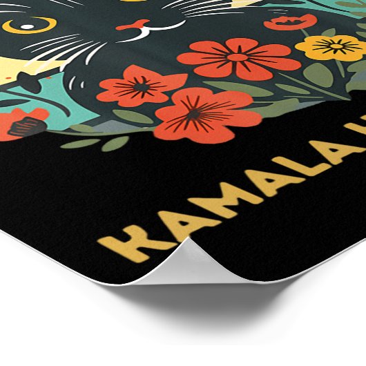 Kamala Harris 2024 Electiの子どものいない猫レディース ポスター (角)