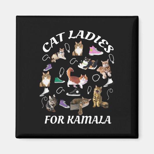 Kamala Harris 2024 Electiの子どものいない猫レディース マグネット (正面)