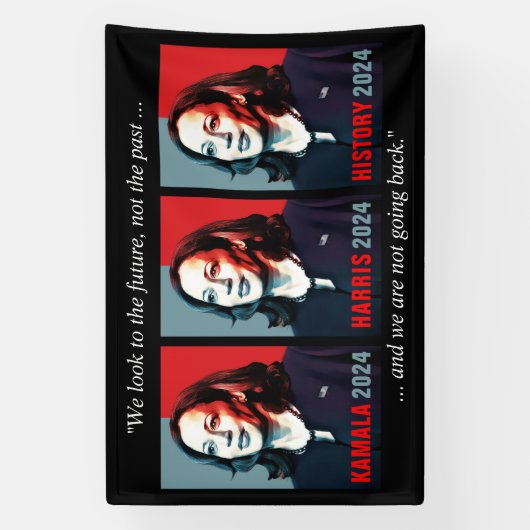 Kamala Harris 2024 Pop Art Not Going Back Outside 横断幕 (縦)