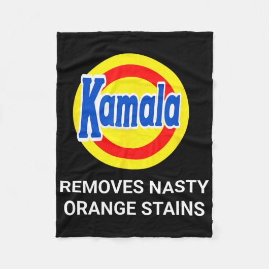 Kamala Harris 2024 Removes Nasty Orange Stains Fun フリースブランケット (正面)