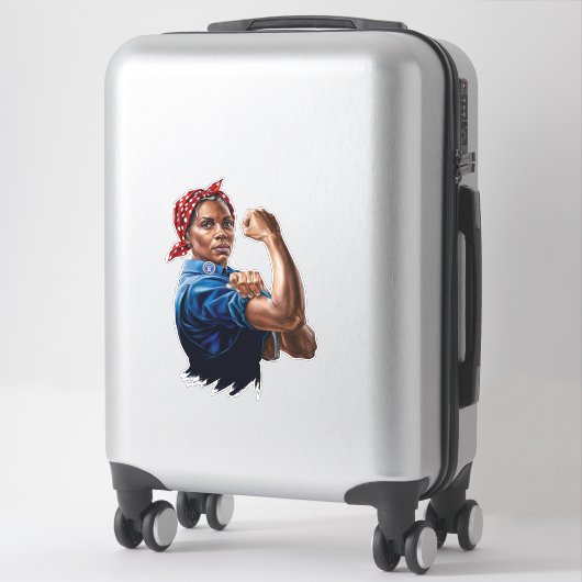 Kamala Harris 2024 Rosie The Riveter Chilless Cat シール (スーツケース)