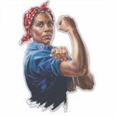 Kamala Harris 2024 Rosie The Riveter Chilless Cat シール (正面)