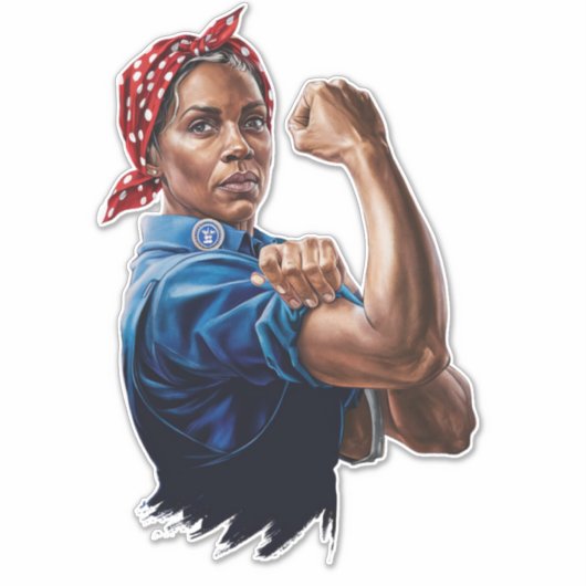 Kamala Harris 2024 Rosie The Riveter Chilless Cat シール (正面)