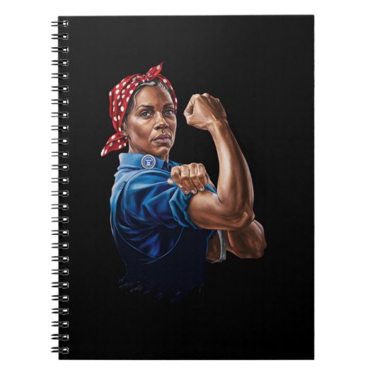 Kamala Harris 2024 Rosie The Riveter Chilless Cat ノートブック (正面)