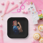 Kamala Harris 2024 Rosie The Riveter Chilless Cat ペーパープレート (パーティー)