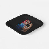 Kamala Harris 2024 Rosie The Riveter Chilless Cat ペーパープレート (傾斜あり)