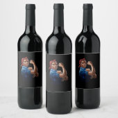 Kamala Harris 2024 Rosie The Riveter Chilless Cat ワインラベル (ボトル)