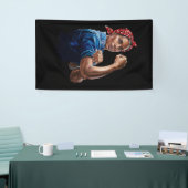 Kamala Harris 2024 Rosie The Riveter Chilless Cat 横断幕 (トレードショー)