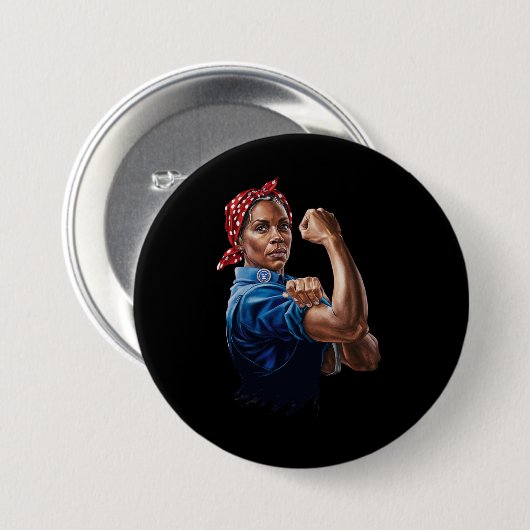 Kamala Harris 2024 Rosie The Riveter Chilless Cat 缶バッジ (正面&裏面)