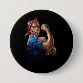 Kamala Harris 2024 Rosie The Riveter Chilless Cat 缶バッジ (正面)