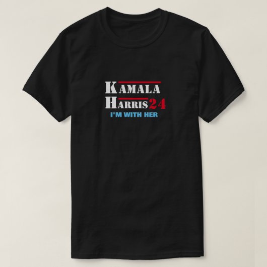 Kamala Harris 24 I'm with Her T-Shirt Tシャツ (デザイン正面)