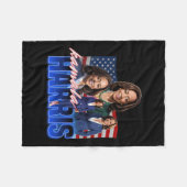 Kamala Harris American Flag Bootleg Reboot フリースブランケット (正面(横))