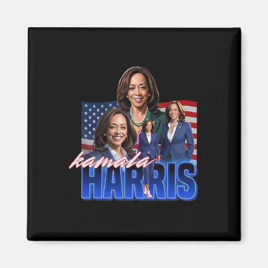 Kamala Harris American Flag Bootleg Reboot マグネット (正面)