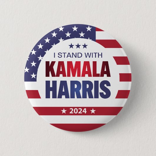 Kamala Harris Blue Red 2024ボタンで立つ 缶バッジ (正面)