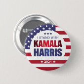 Kamala Harris Blue Red 2024ボタンで立つ 缶バッジ (正面&裏面)