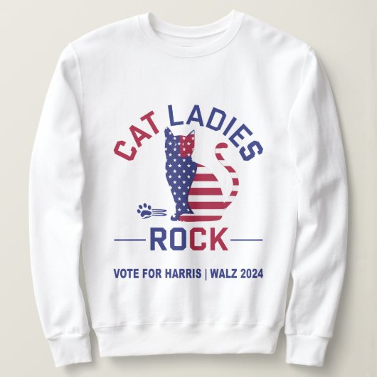 KAMALA HARRIS CAT LADIES ROCK WOMEN's Sweatshirt スウェットシャツ (デザイン正面)