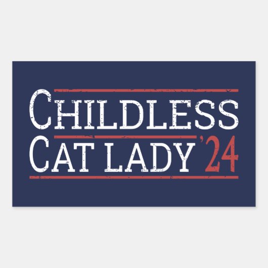 Kamala Harris - Chilless Cat Lady 2024 I 長方形シール (正面)