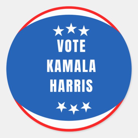 Kamala Harris circleのステッカーに投票 ラウンドシール (正面)