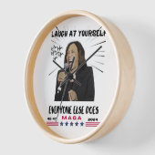 Kamala Harris Clock、10インチラウンド自然木枠 壁時計 (傾斜)