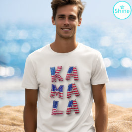 Kamala Harris Democratulate USA国旗のバルーンアルファベット トライブレンドＴシャツ