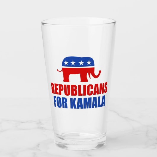 Kamala Harris Elephantの共和党 タンブラーグラス (正面)