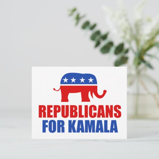 Kamala Harris Elephantの共和党 ポストカード (スタンド正面)