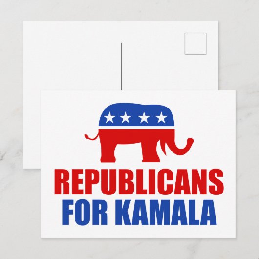 Kamala Harris Elephantの共和党 ポストカード (正面/裏面)