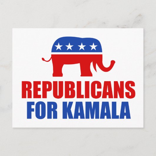 Kamala Harris Elephantの共和党 ポストカード (正面)