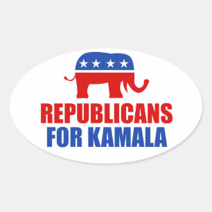 Kamala Harris Elephantの共和党 楕円形シール