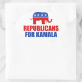 Kamala Harris Elephantの共和党 楕円形シール (バッグ)