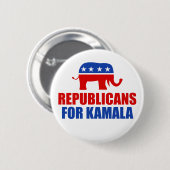 Kamala Harris Elephantの共和党 缶バッジ (正面&裏面)