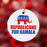 Kamala Harris Elephant Christmasの共和党員 セラミックオーナメント<br><div class="desc">Kamala Harrisの共和党員の赤と青の共和党象のクリスマスオーナメント。2024年の選挙でカマラ大統領に保守党が投票した。</div>